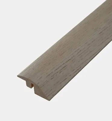 Medium Grey Real Solid Oak Ramp For Wood Floors Trim Door Threshold Bar Reducer • £1.99