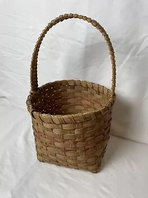 Vintage 1987 Square Woven Country Basket With Handle • $9.99