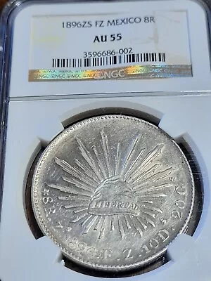 Mexico 1896 ZS FZ 8 Reales Zacatecas NGC AU55 • $59