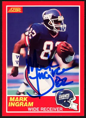 Mark Ingram Sr. Autographed 1989 Score Rookie Card #204 New York Giants 148071 • $19