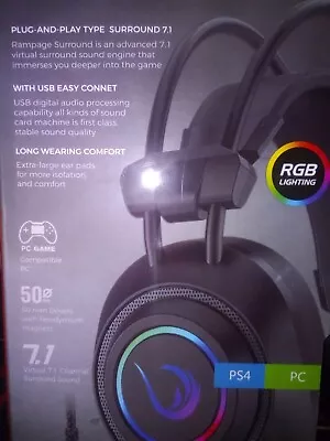 RAMPAGE RAGİNG PLUS Virtual 7.1 Gaming Headset • $49.99