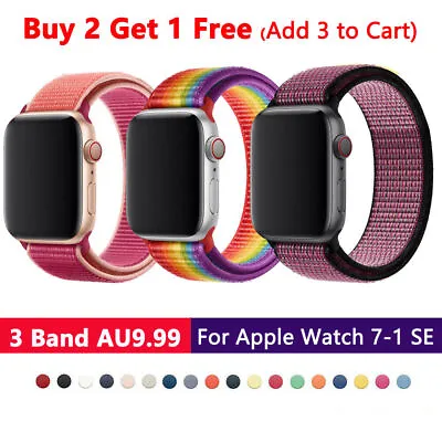 $4.39 • Buy For Apple Watch Sport Nylon Band Strap 38/40/42/44mm IWatch Series 7 6 5 4 3 SE
