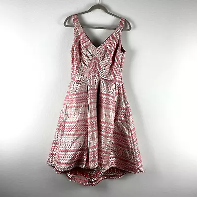 Anthropologie EVA By EVA FRANCO Pink Brocade Dress Size 10 • $50