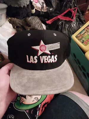 Vintage Las Vegas Hat Cap BLACK & Gray Poker Gambler NISSIN • $9