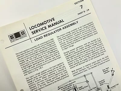 $22.50 • Buy Load Regulator Assembly Locomotive Service Manual SD40-2 1983 EMD AA224