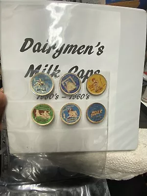 Dairymens 6 Hawaii Bottled Milk Caps Top Lids Milk Covers Pogs #1 ORIGINAL Inclu • $49.75