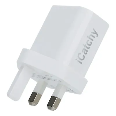 ICatchy USB C Wall Fast Charger Plug White 20W Type-C For IPhone IPad Android • £9.99