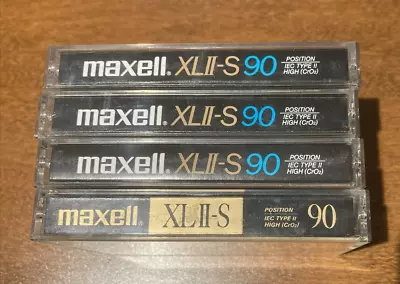 VINTAGE MAXELL XLII-S 90 Cassette Tape Type II High Bias Open Box Lot Of 4 • $23.99