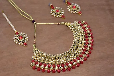 $23.98 • Buy Indian Bollywood GoldPlated Kundan Choker Bridal Necklace Earrings Jewelry Set*