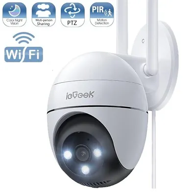 IeGeek Outdoor 2K Wireless WiFi PTZ Security Camera Home IP CCTV System Alarm • £31.99