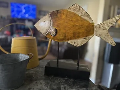 Metal Fish Stand Decor Yellow/Orange • $10