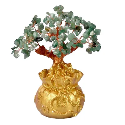  Money Bag Tree Aventurine Jade Desktop Ornament Spiritual Statue • £16.99