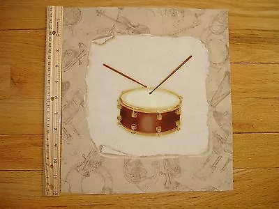 Musical Instrument Snare Drum Cotton Quilt Fabric Block 8  X 8  • $2.25