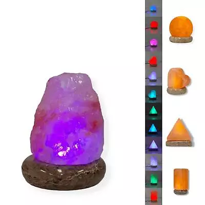 USB Colour Changing Salt Himalayan Lamp - Carved Shape Pink Rock LED Light • $20.99