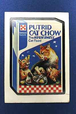 1973 Topps Series 2 - Wacky Packages - White Back - Putrid Cat Chow- No Border • $9