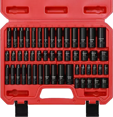 CASOMAN 1/4 Inch Drive Master Impact Socket Set 50-Piece 6-Point Sae/Metric  • $47.19