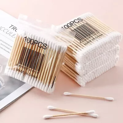 400 Bamboo Cotton Buds Swab Eco Friendly Vegan Organic Natural Wood Sticks • £4.74