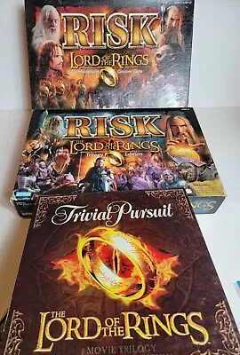 £55.17 • Buy Lot Of 3 LotR Board Games Risk Trivial Pursuit Lord Of The Rings Trilogy Editon 