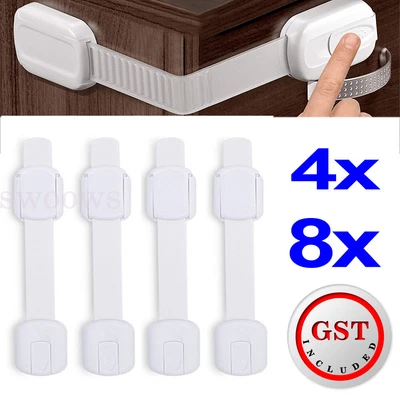 $8.10 • Buy Child Toddler Baby Cupboard Cabinet Safety Locks Proof Door Drawer Fridge Kids