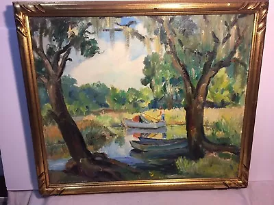 Mary Louise Jordan Liddell Hemenway Oil Painting ?-Newcomb Macklin Wood Frame-? • $929