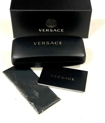 Versace Black Set Hard Cell Eyeglasses Sunglasses Medium Case Cloth Box Optical  • $22.99