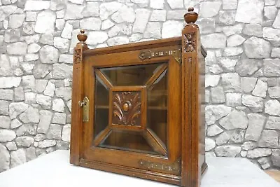 Wooden Antique Wall Cabinet Bathroom Cabinet Hanging Cabinet Oak Wood • $699