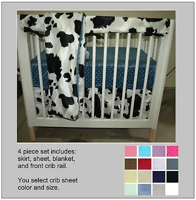 Cow Print Crib Bedding Farm And Counry Style Western Baby Bedding Set  • $87