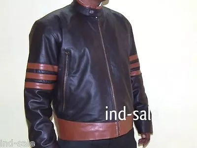 Genuine Leather Jacket X-MEN Wolverine Origins Logan Biker Custom Tailor Made • $136.15