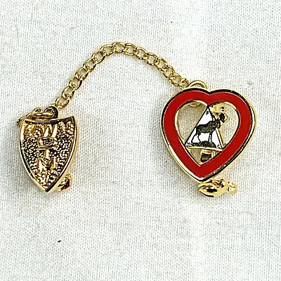 Women Of The Moose Pin Heart WOTM Enameled Lapel Badge Organization • $14.99