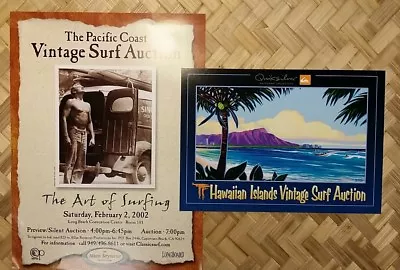 Vintage Surf Auction Postcard & Poster Wood Surfboard Trophy Noll Velzy Lopez • $25