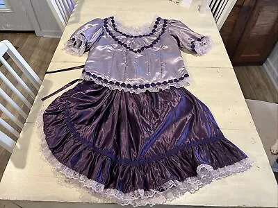 $68.98 • Buy Vtg Purple Square Dance Western Outfit Skirt Top 2pc. M/L  See Measurements
