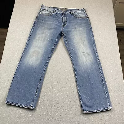 American Eagle Jeans Mens 38x32 Loose Baggy Straight Blue Denim Cotton Work * • $28.99