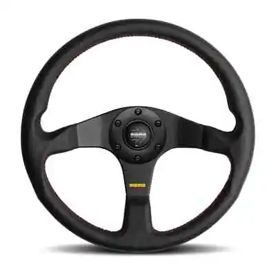 MOMO Motorsport Tuner Street Steering Wheel Black Leather/Red 350mm - TUN35BK0B • $229