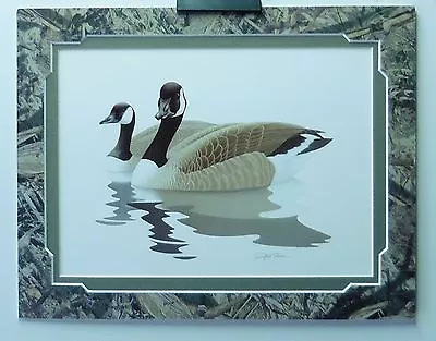 Color Canadian Goose Wildlife Print With Mossy Oak Camo Mat Fits 11 X14  Frame • $21.99