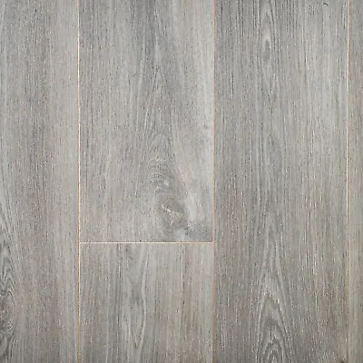 £0.99 • Buy Light Grey Oak Plank Effect Vinyl Flooring Felt Back Cheap Kitchen Bathroom Lino
