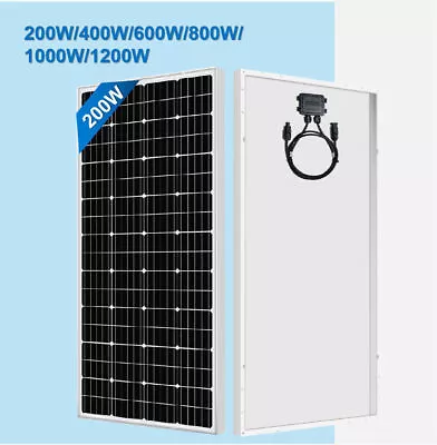 200W 400W 600W 800W Monocrystalline Solar Panel For 12V 24V Solar Kit Off Grid • $153.58