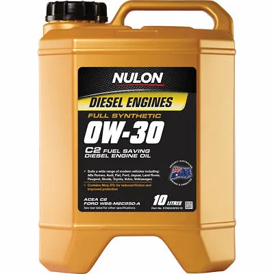$85.39 • Buy Nulon C2 Fuel Conserving Diesel Engine Oil - 0W-30 10 Litre