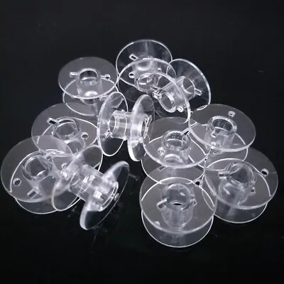 Universal Plastic Bobbins Clear Transparent Cotton Machine Thread Holder Storage • £2.90