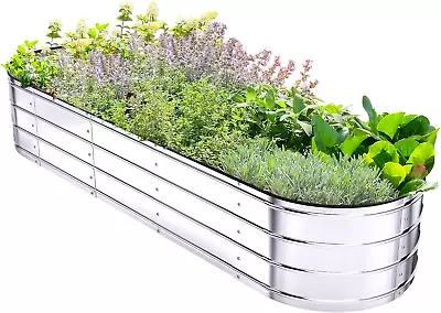 Raised Garden Bed Planter Box Galvanized Metal Steel Plant Bed Kit 6X2X1 • £63.24