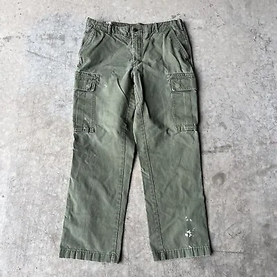 VTG Y2K Land's End Military Cargo Pants Green Sz 34 • $40.45