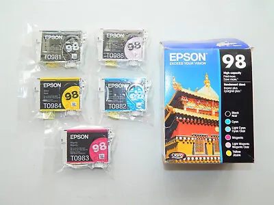 Genuine Epson 98 High Capacity Ink 5 Ink Cartridges MISSING LIGHT CYAN Exp. 4/21 • $44.99