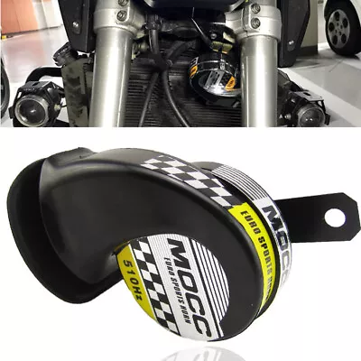 130dB Loud Motorcycle Truck Car Snail Air Horn 12V Waterproof-Black Body • $16.20