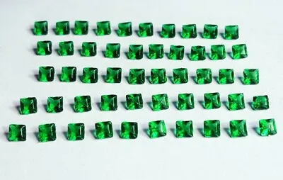 Loose Gemstone Zambian Emeralds 6 To 7 Ct Lot 50 Pcs Square R336 • $12.74