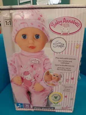 Baby Annabell Little Doll 36 Cm Soft Body Blinking Eyes Easy Fit Clothing Bottle • £29.99