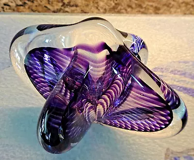 Signed Vitrix Hot Glass Studio Swirl Butterfly Paperweight Sculpture 1987 • $71.55