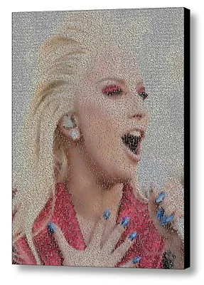 Lady Gaga Super Bowl National Anthem Lyrics Mosaic Framed Print Limited Edition • £18.04