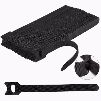 200PCS Black Reusable Plastic Releasable Zip Cable Ties Wire For Organization • $7.42