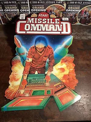 Game 1982 Die Cut Double Sided NOS Missile Command Atari Poster Store Display Ad • $44.95