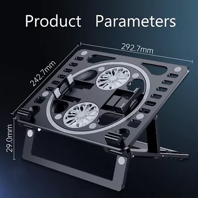 Cooling Computer Bracket Double Fans For Laptop 6 Gears Adjustable Height 5V USB • $22.99