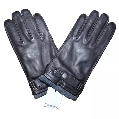 Calvin Klein Medium Size 100% Leather Driving Gloves W/ Soft Comfortable Lining • $19.99